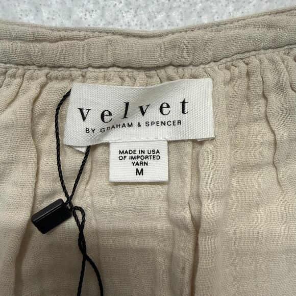 Velvet by Graham & Spencer Jamie Dress Women’s Medium Sand Cotton Gauze NWT - Picture 8 of 12